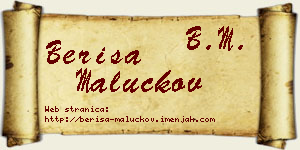 Beriša Maluckov vizit kartica